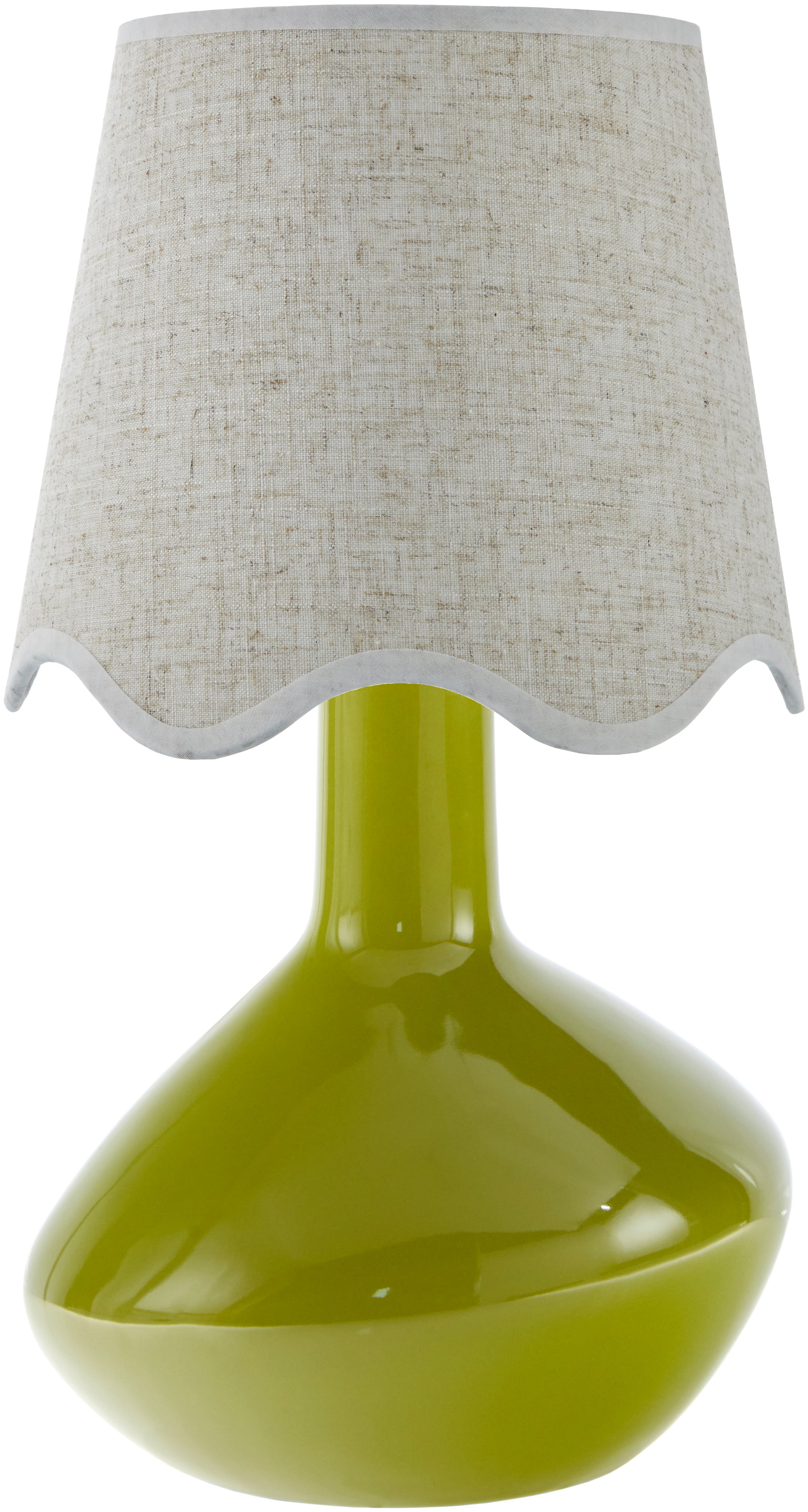 Maine Cottage Droplet Oblong Green Ceramic Table Lamp with Scallop Shade | Maine Cottage® 