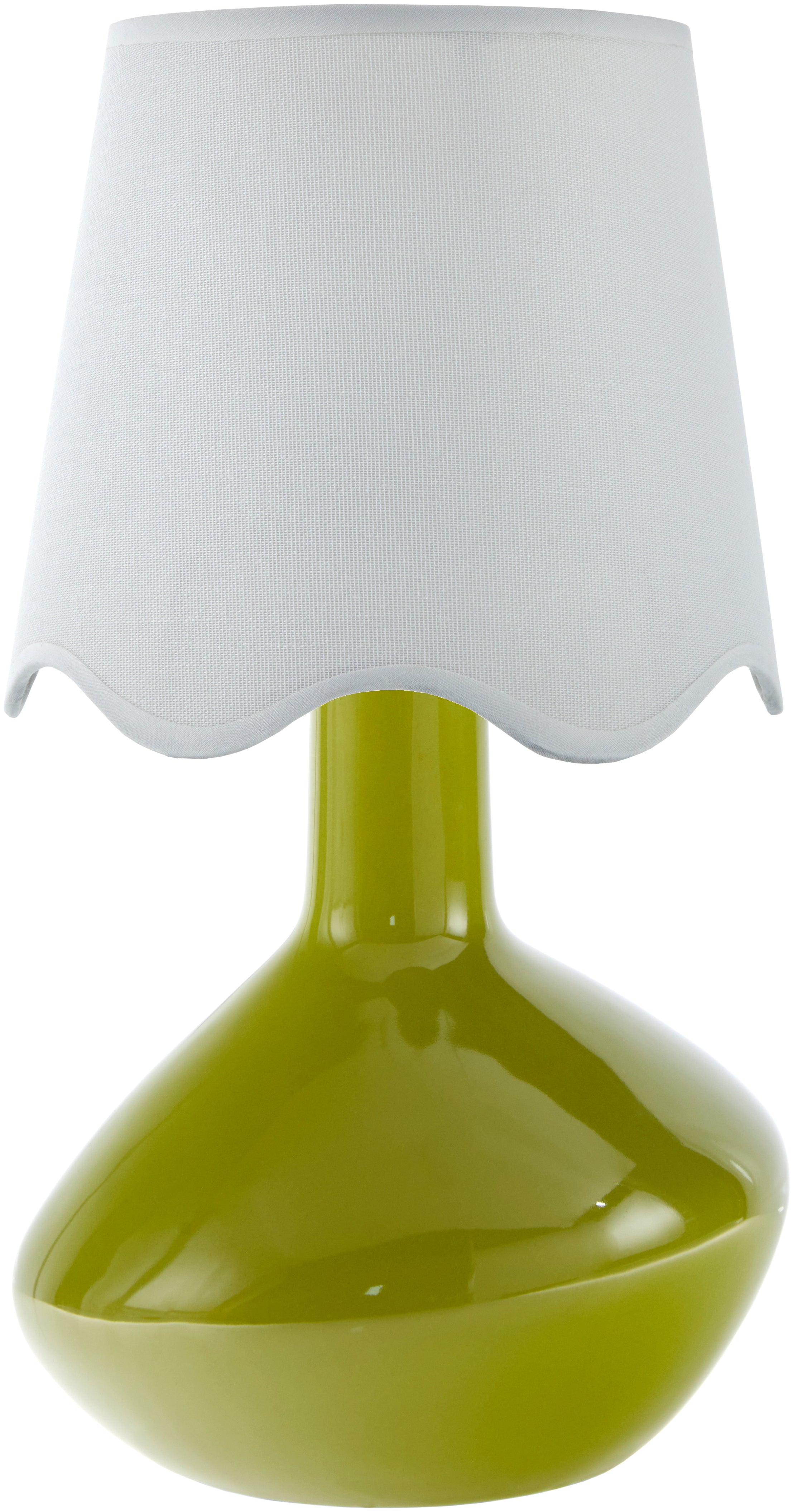 Maine Cottage Droplet Oblong Green Ceramic Table Lamp with Scallop Shade | Maine Cottage® 