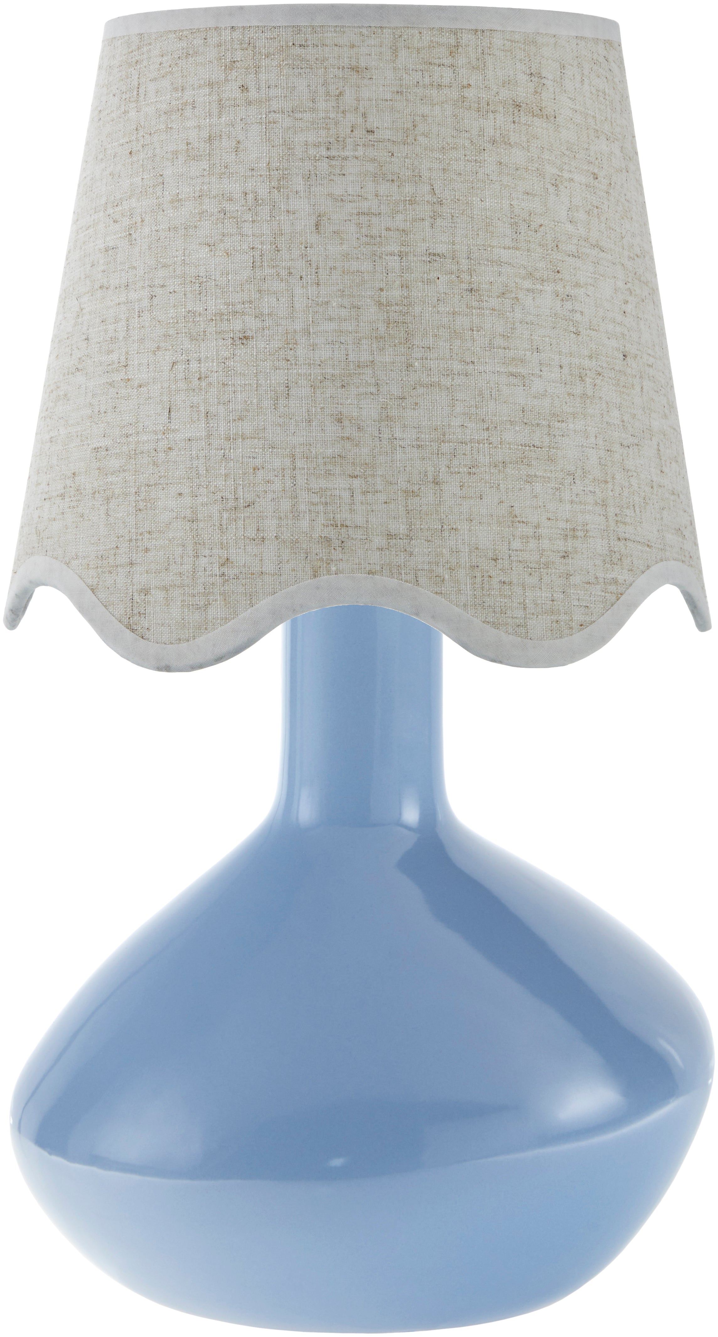 Maine Cottage Droplet Oblong Light Blue Ceramic Table Lamp with Scallop Shade | Maine Cottage® 