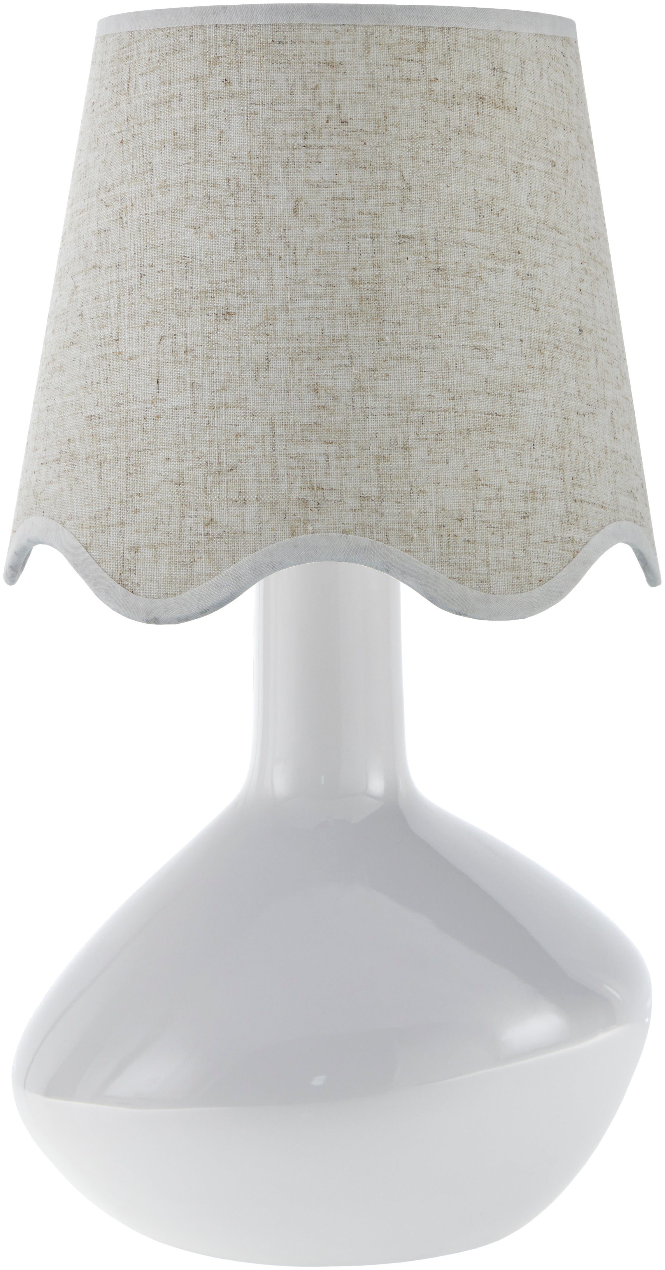 Maine Cottage Droplet Oblong White Ceramic Table Lamp with Scallop Shade | Maine Cottage® 