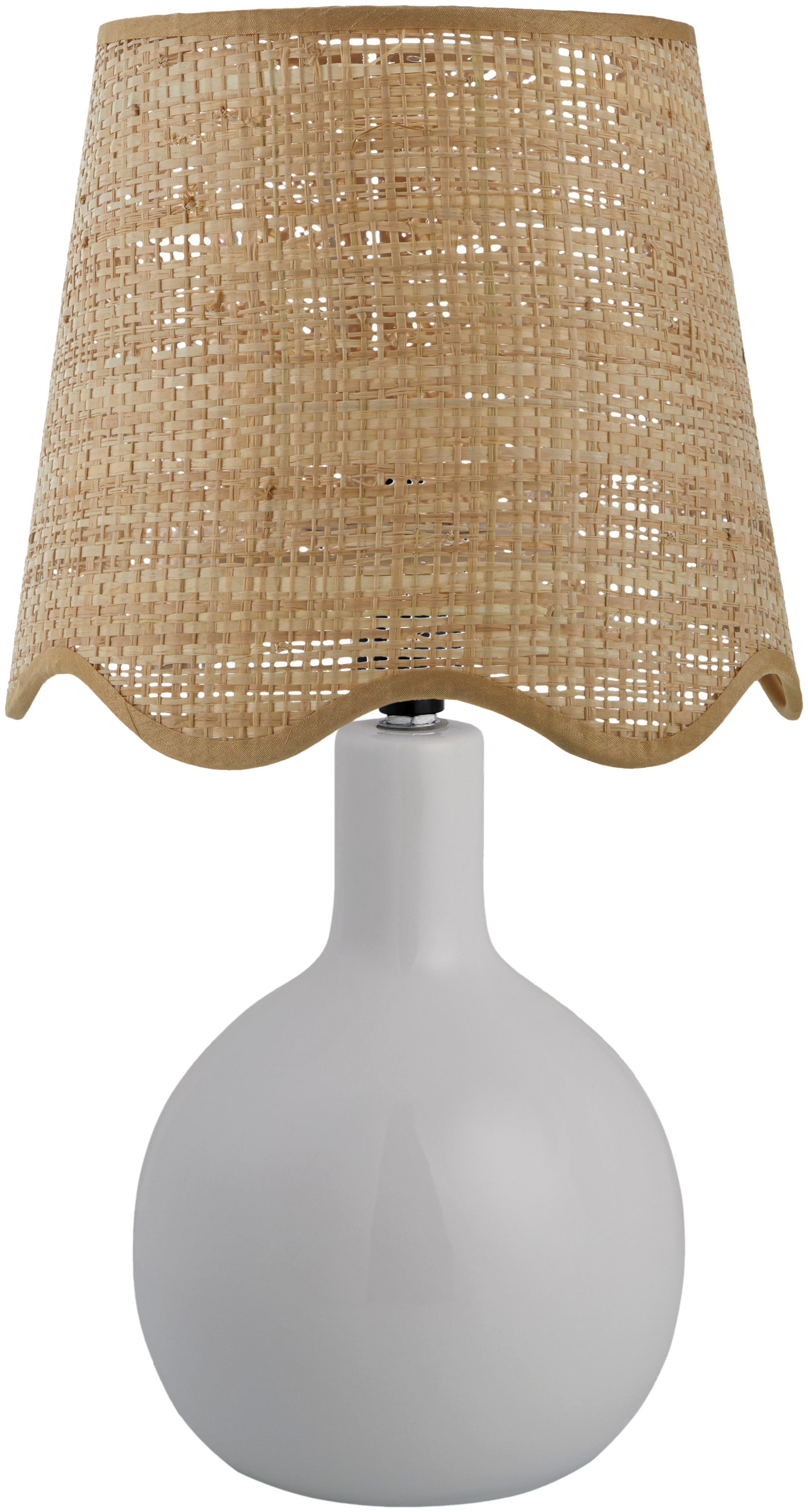 Maine Cottage Droplet Oval White Ceramic Table Lamp with Scallop Shade | Maine Cottage® 