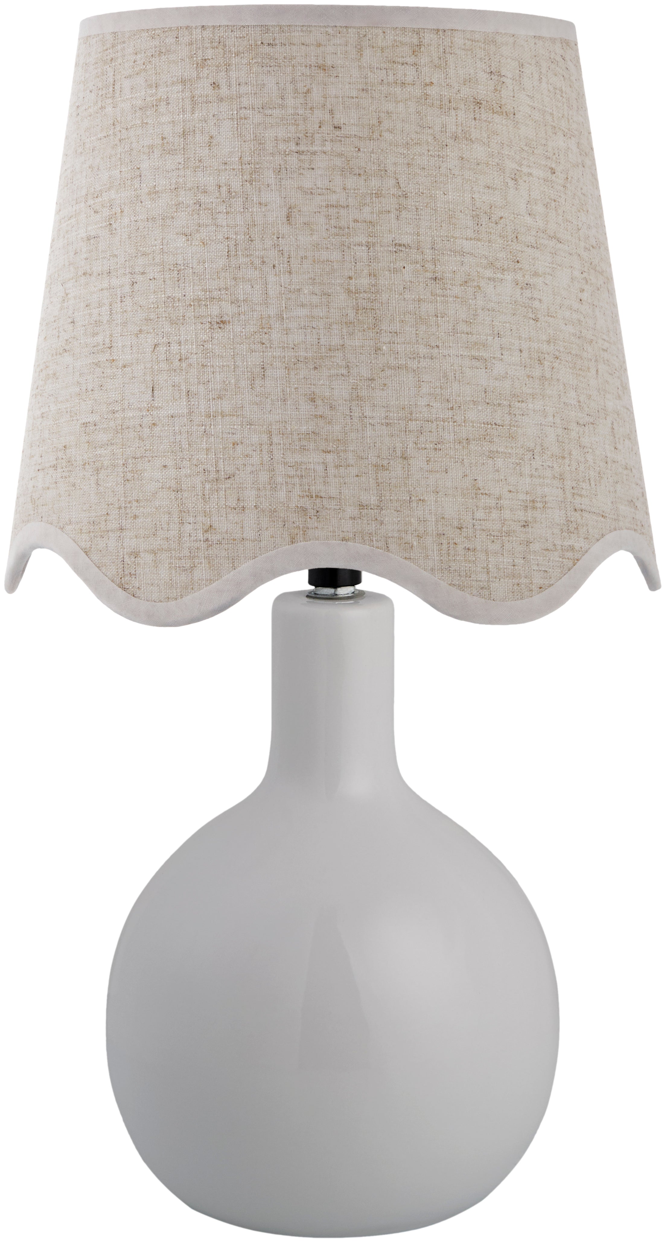 Maine Cottage Droplet Oval White Ceramic Table Lamp with Scallop Shade | Maine Cottage® 