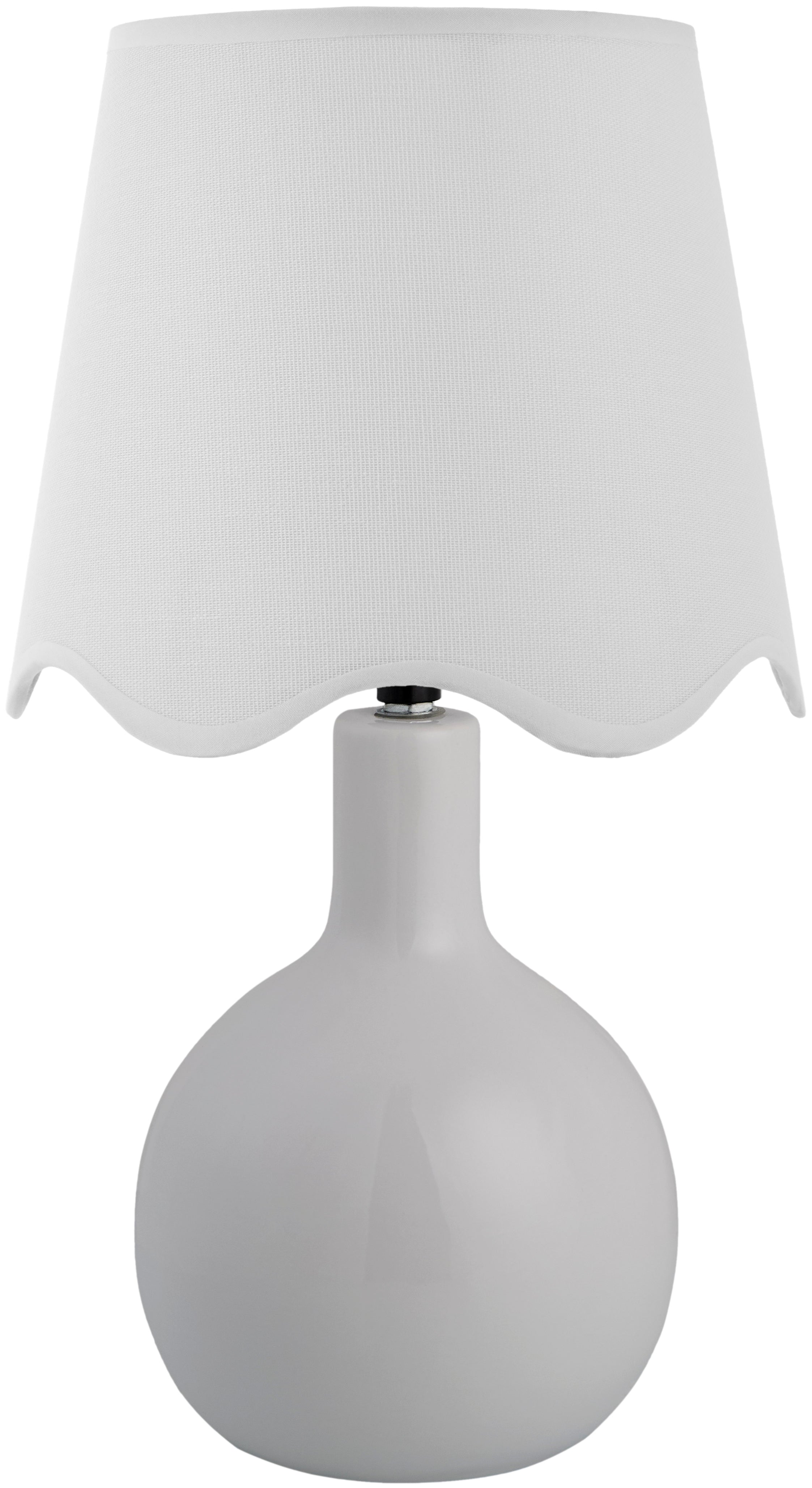 Maine Cottage Droplet Oval White Ceramic Table Lamp with Scallop Shade | Maine Cottage® 