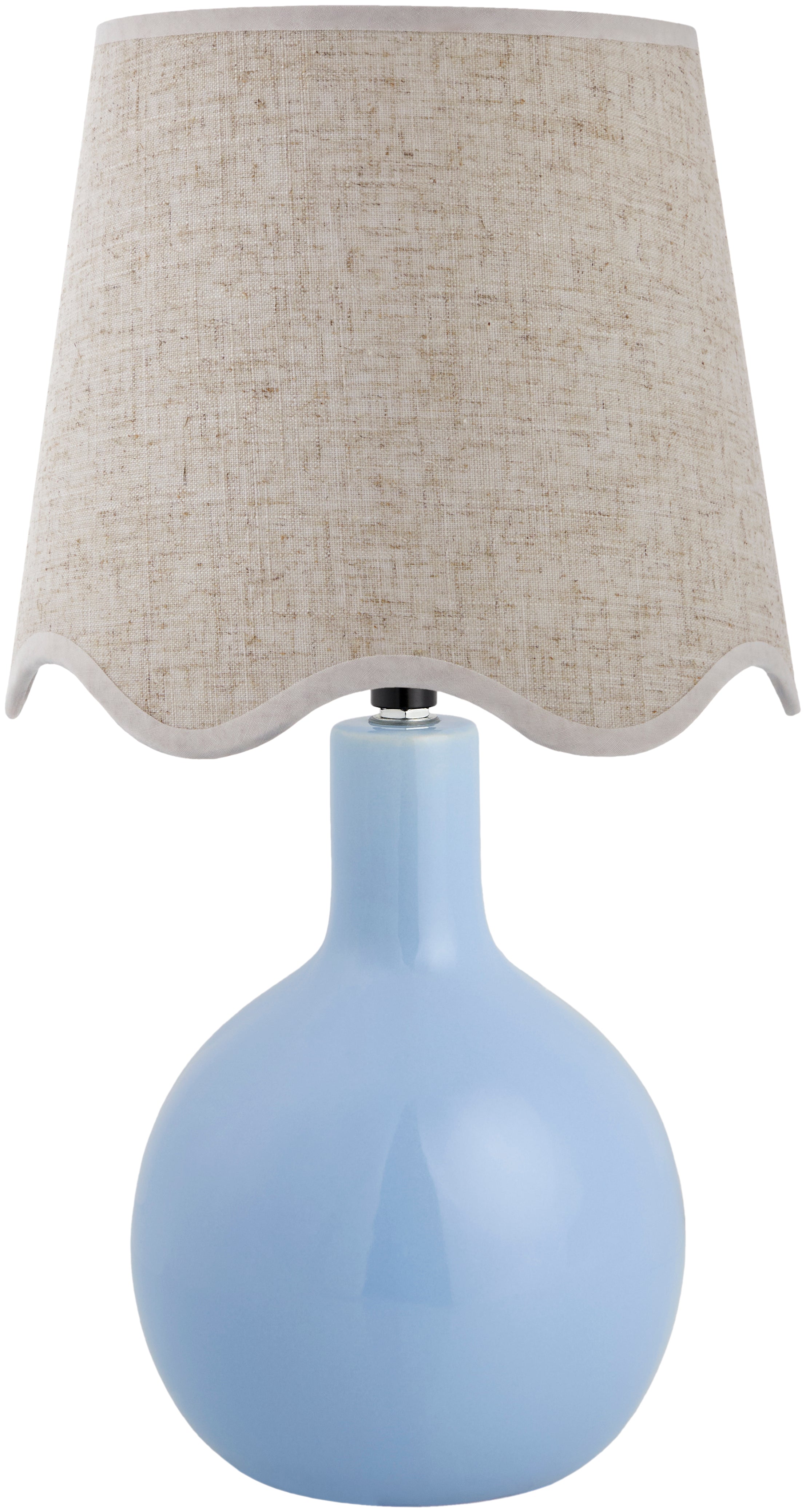 Maine Cottage Droplet Oval Light Blue Ceramic Table Lamp with Scallop Shade | Maine Cottage® 