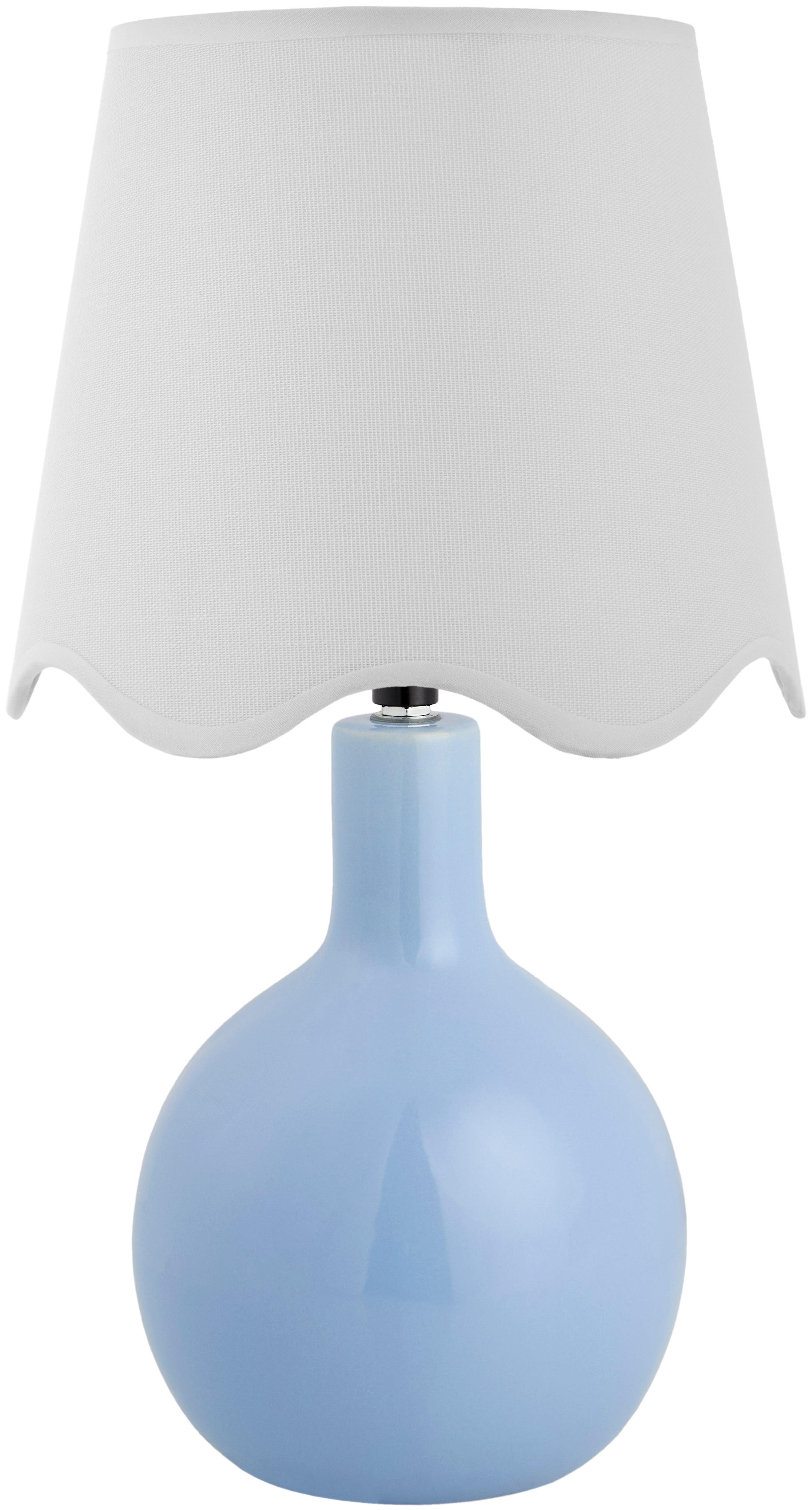 Maine Cottage Droplet Oval Light Blue Ceramic Table Lamp with Scallop Shade | Maine Cottage® 