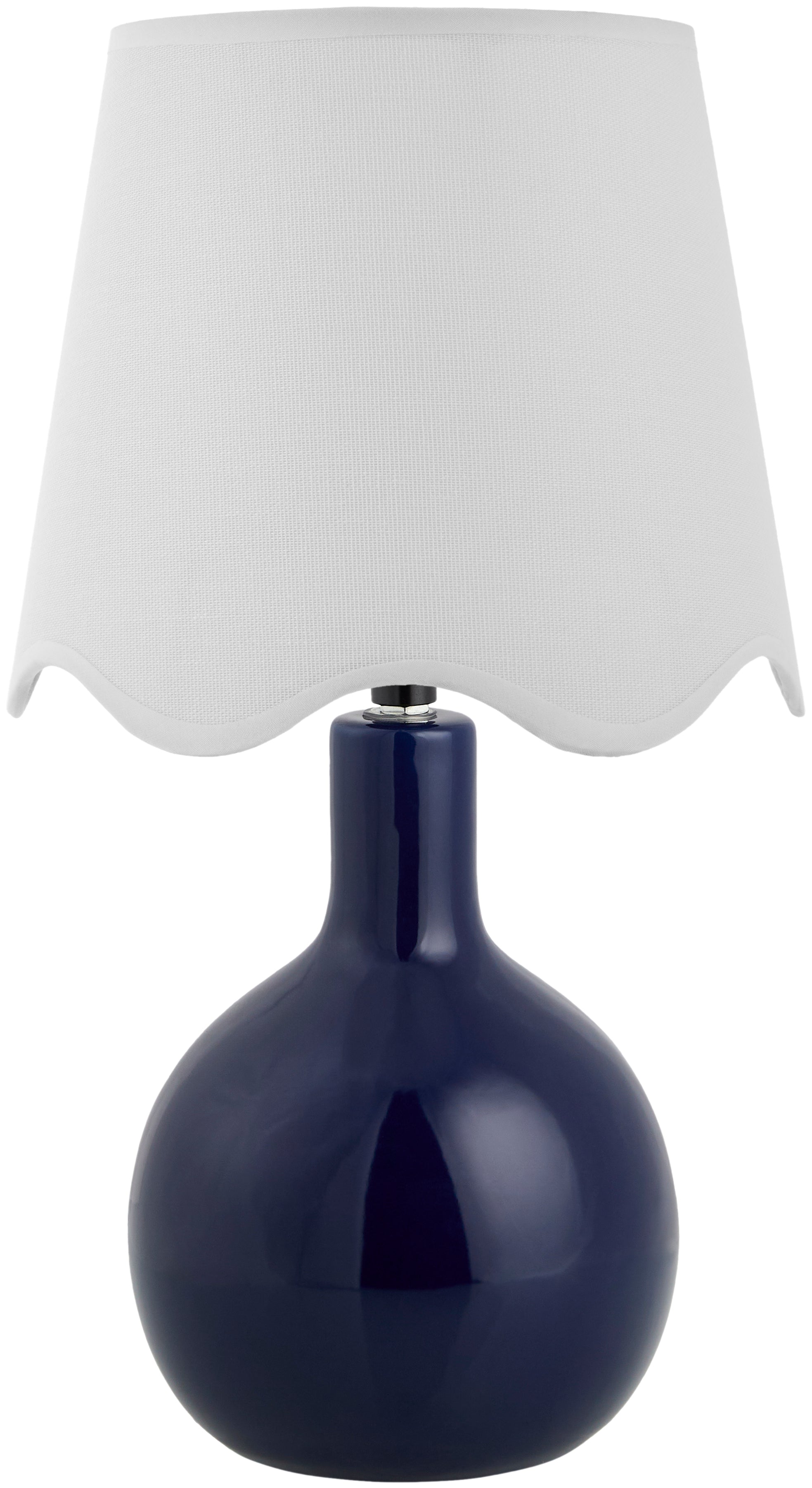 Maine Cottage Droplet Oval Navy Ceramic Table Lamp with Scallop Shade | Maine Cottage® 