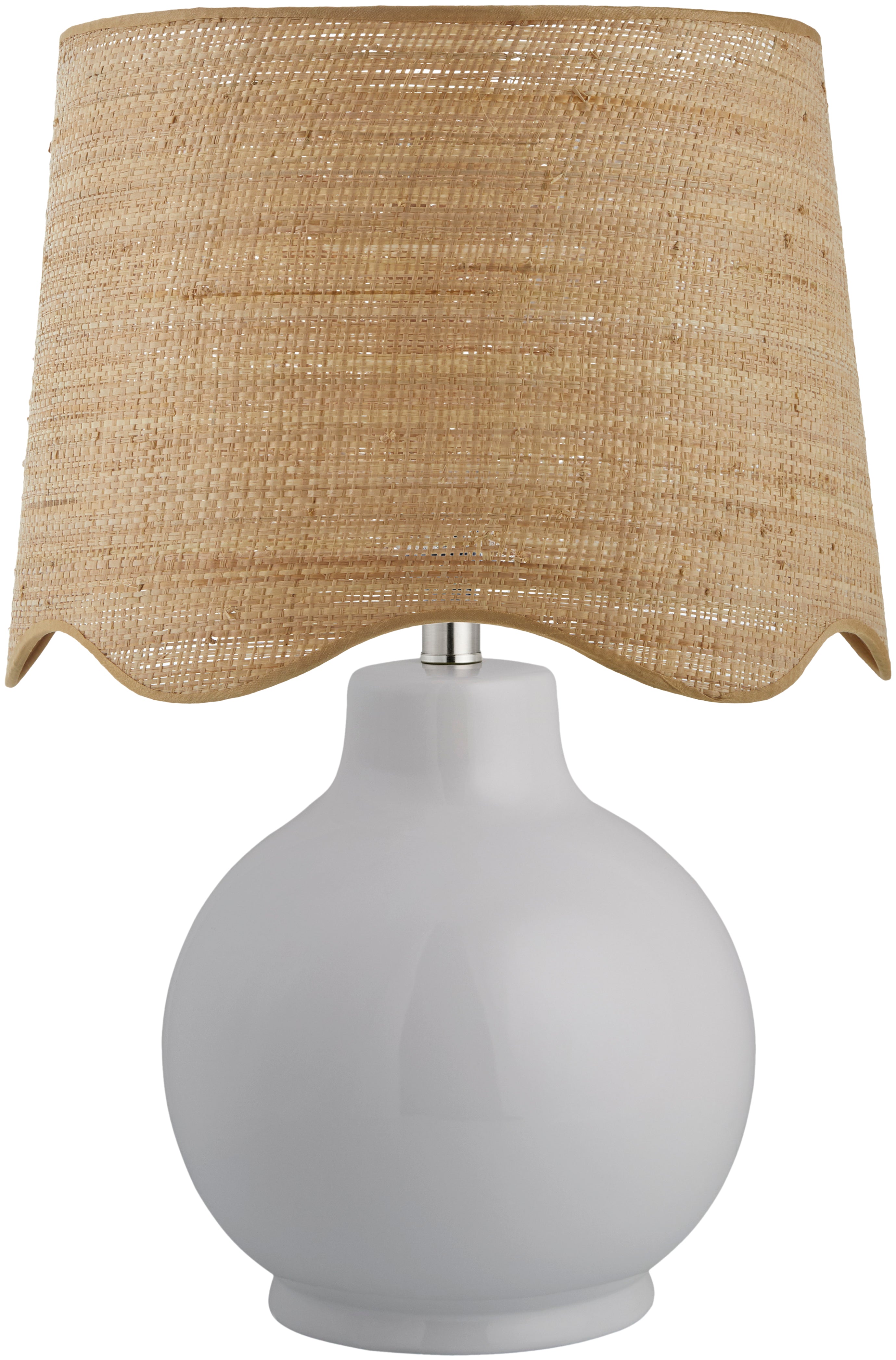 Maine Cottage Droplet Round White Ceramic Table Lamp with Scallop Shade | Maine Cottage® 