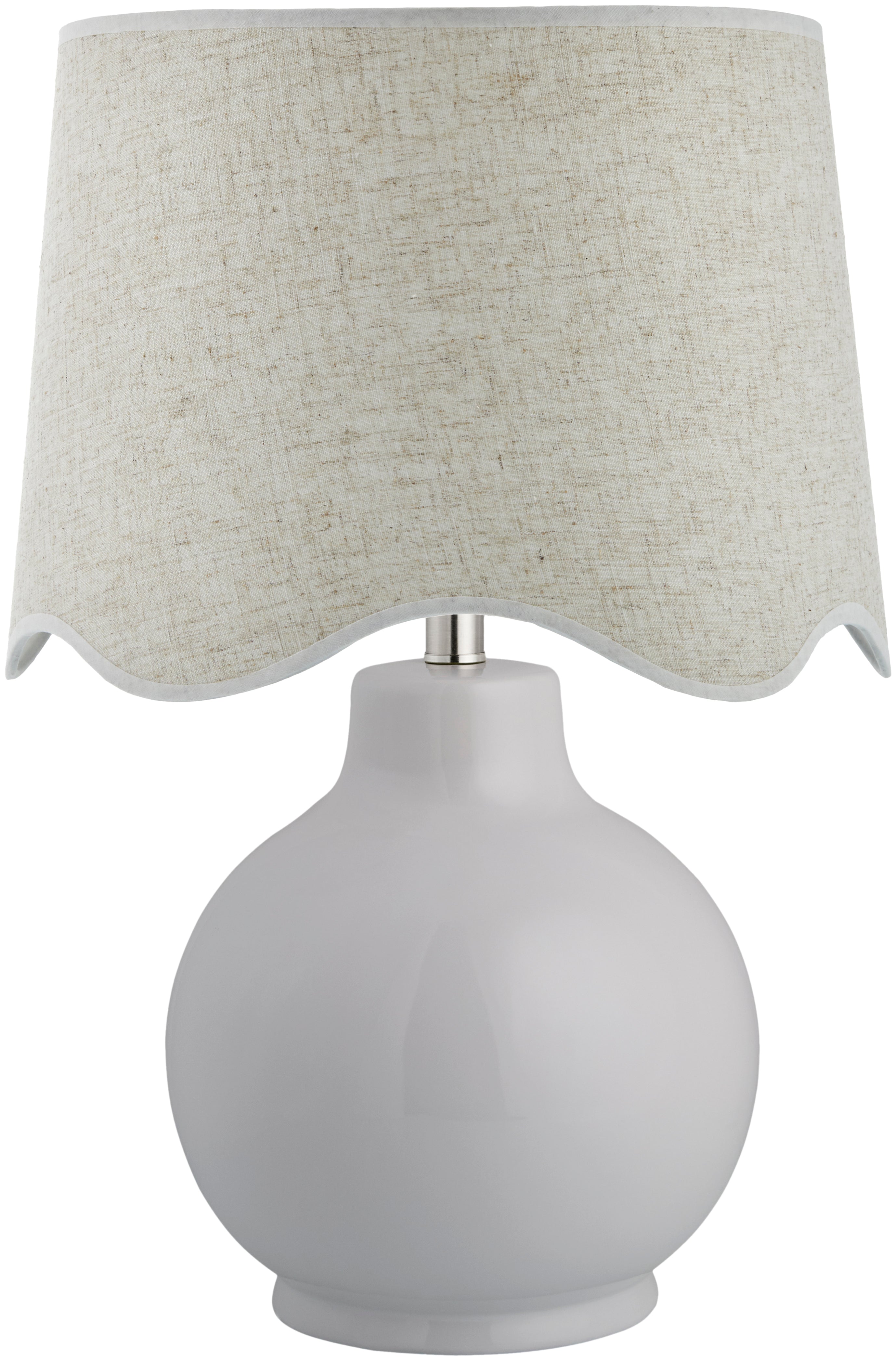 Maine Cottage Droplet Round White Ceramic Table Lamp with Scallop Shade | Maine Cottage® 