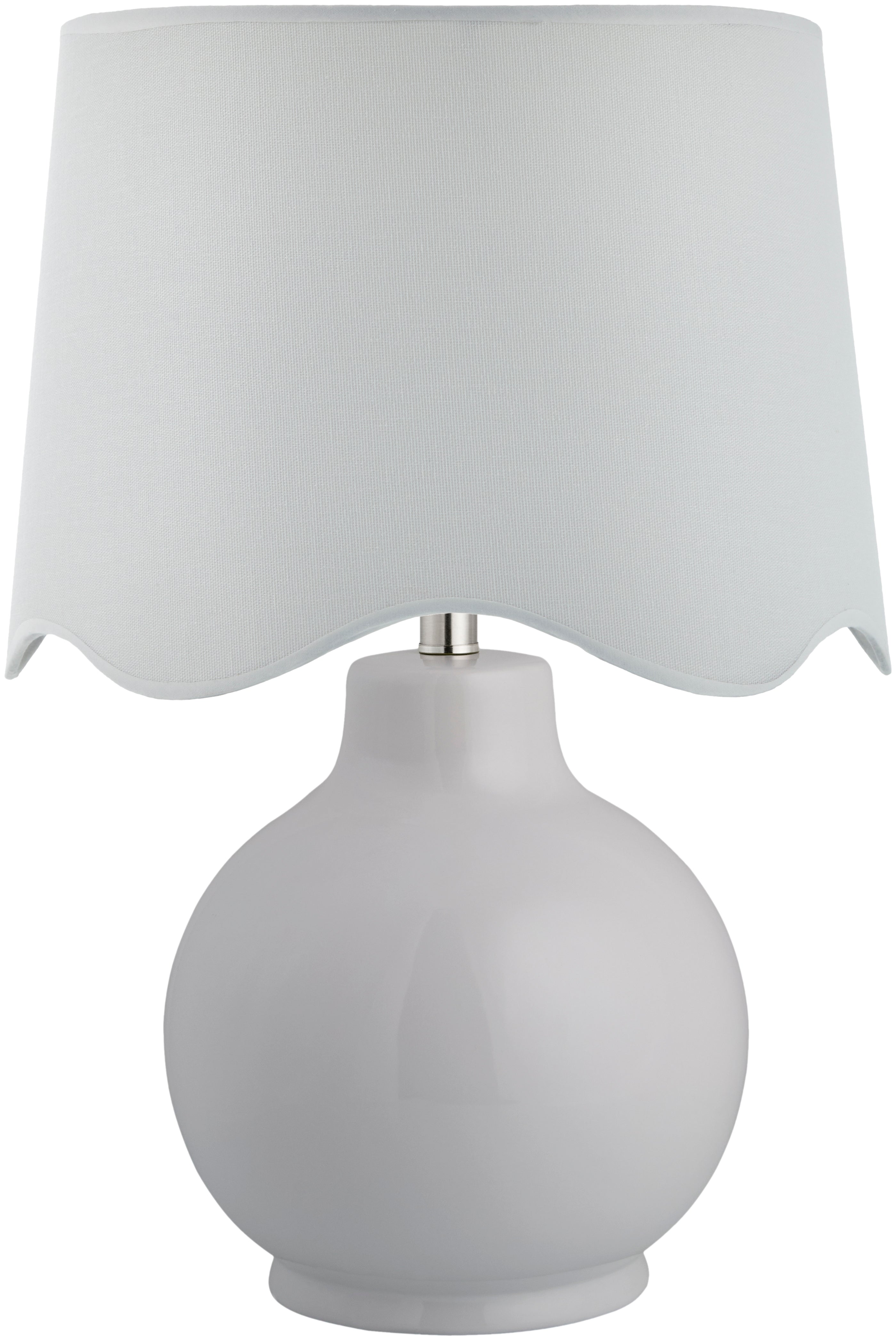 Maine Cottage Droplet Round White Ceramic Table Lamp with Scallop Shade | Maine Cottage® 