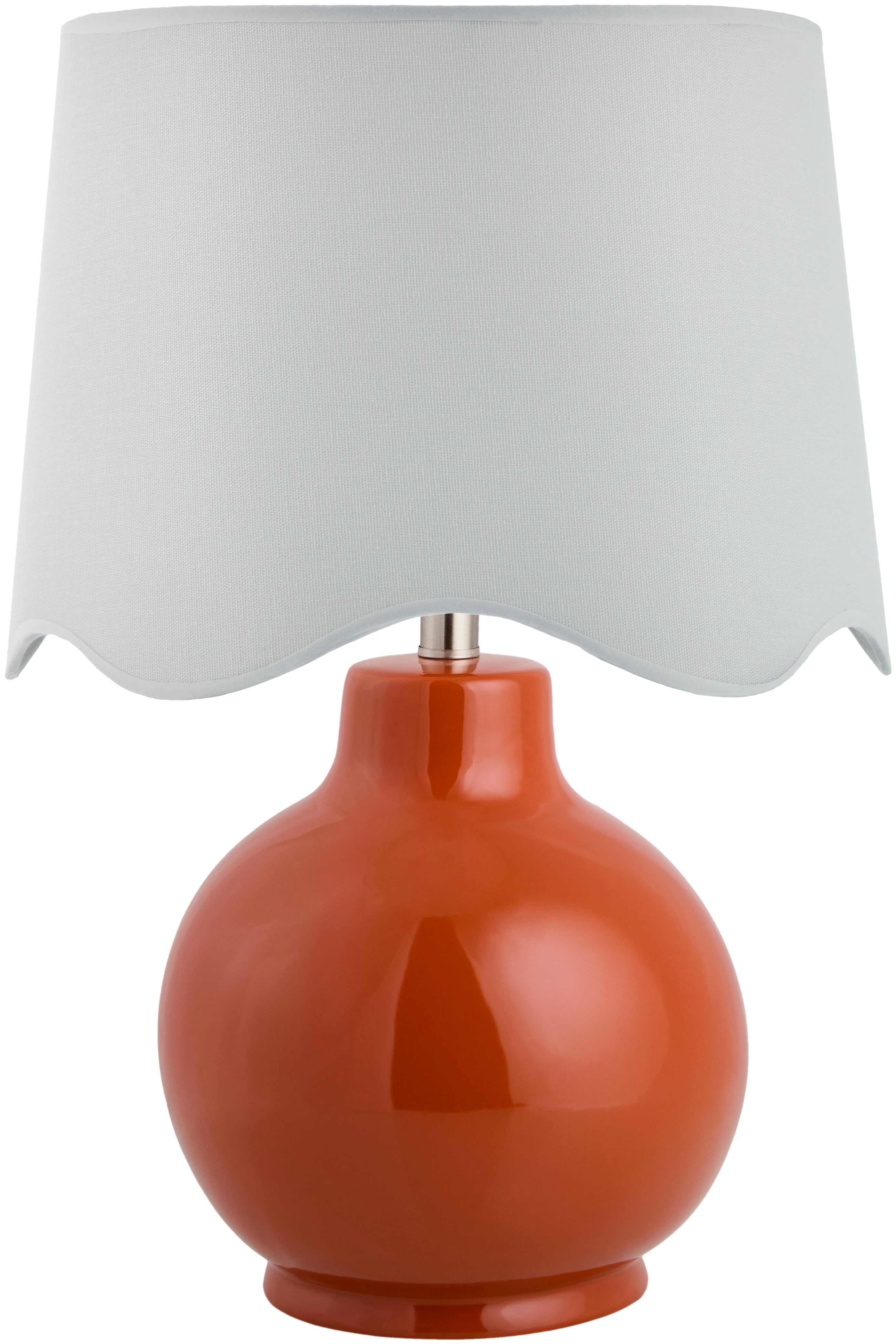 Maine Cottage Droplet Round Red Ceramic Table Lamp with Scallop Shade | Maine Cottage® 