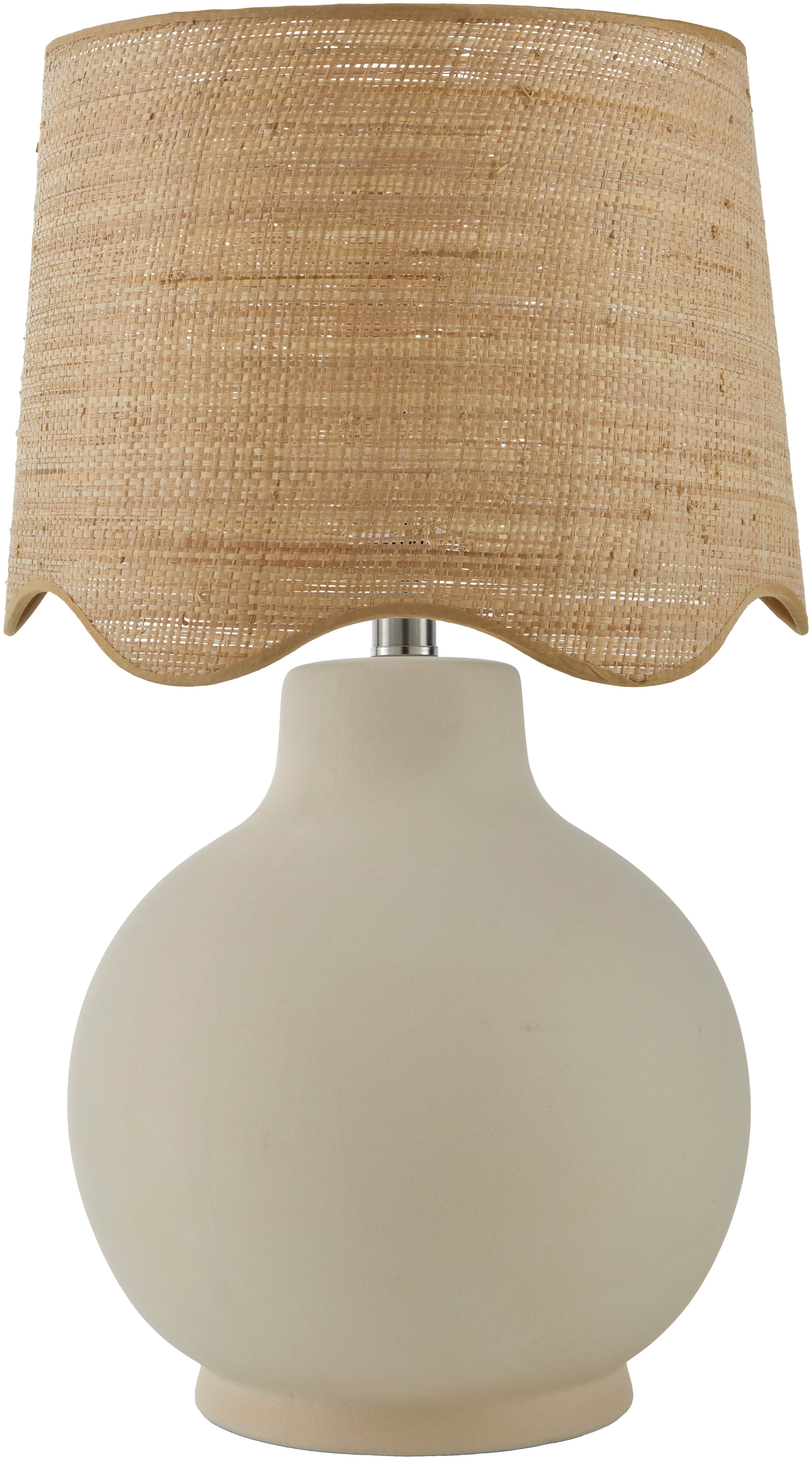 Maine Cottage Droplet Round Cream Ceramic Table Lamp with Scallop Shade | Maine Cottage® 