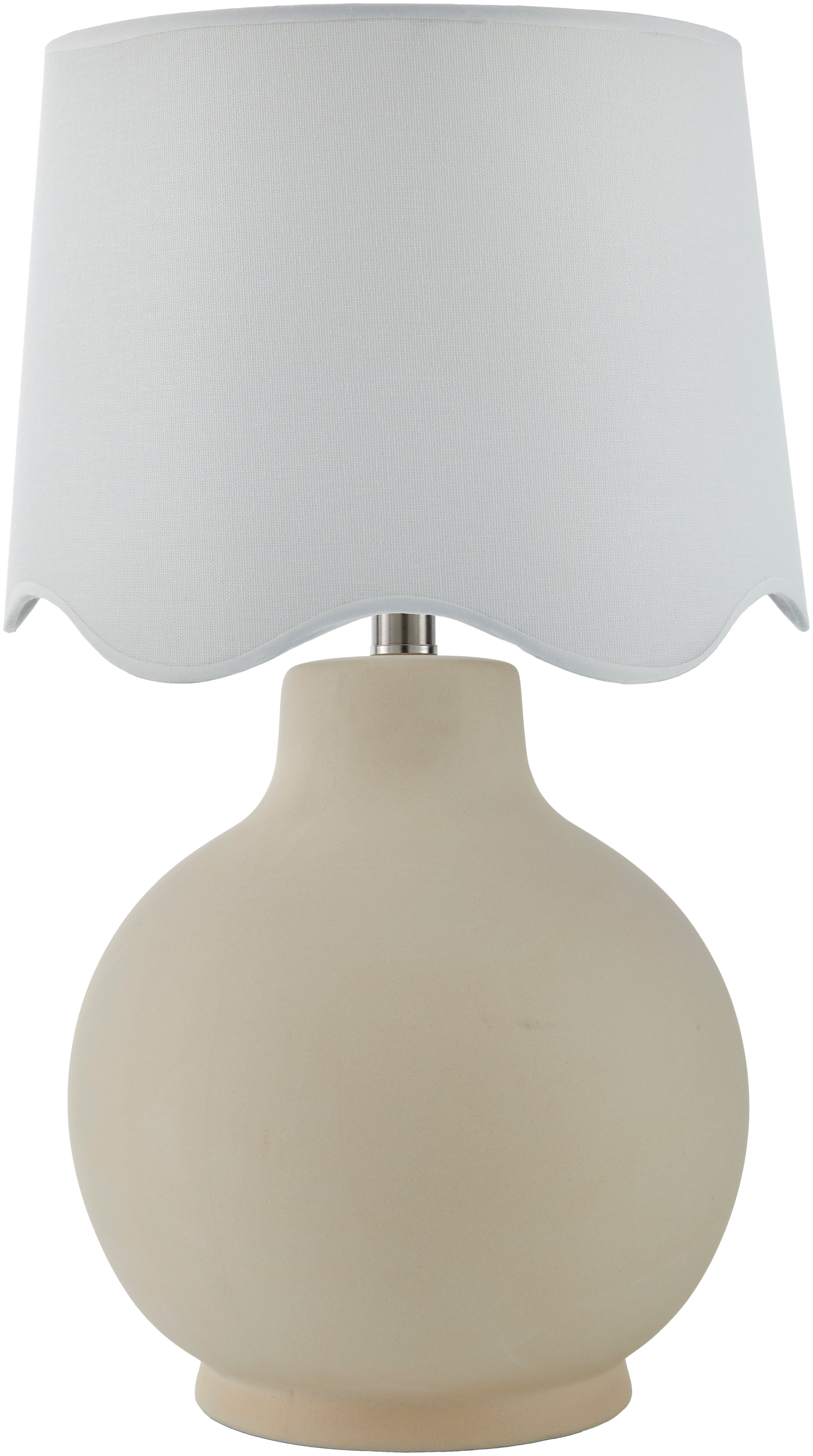 Maine Cottage Droplet Round Cream Ceramic Table Lamp with Scallop Shade | Maine Cottage® 