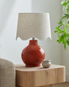 Maine Cottage Droplet Round Red Ceramic Table Lamp with Scallop Shade | Maine Cottage® 