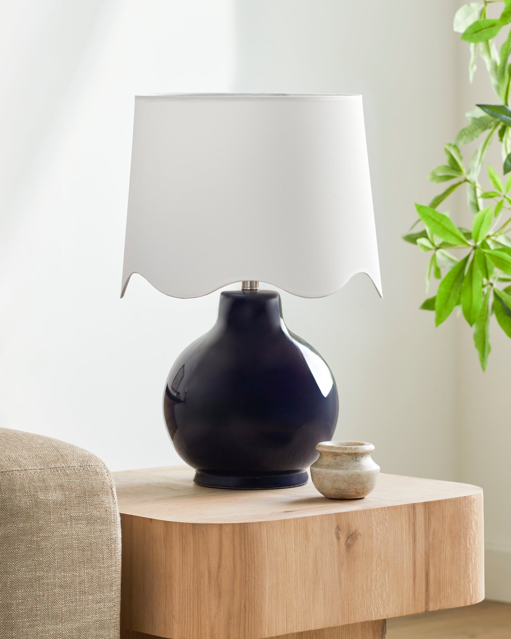 Navy bedside shops lamp