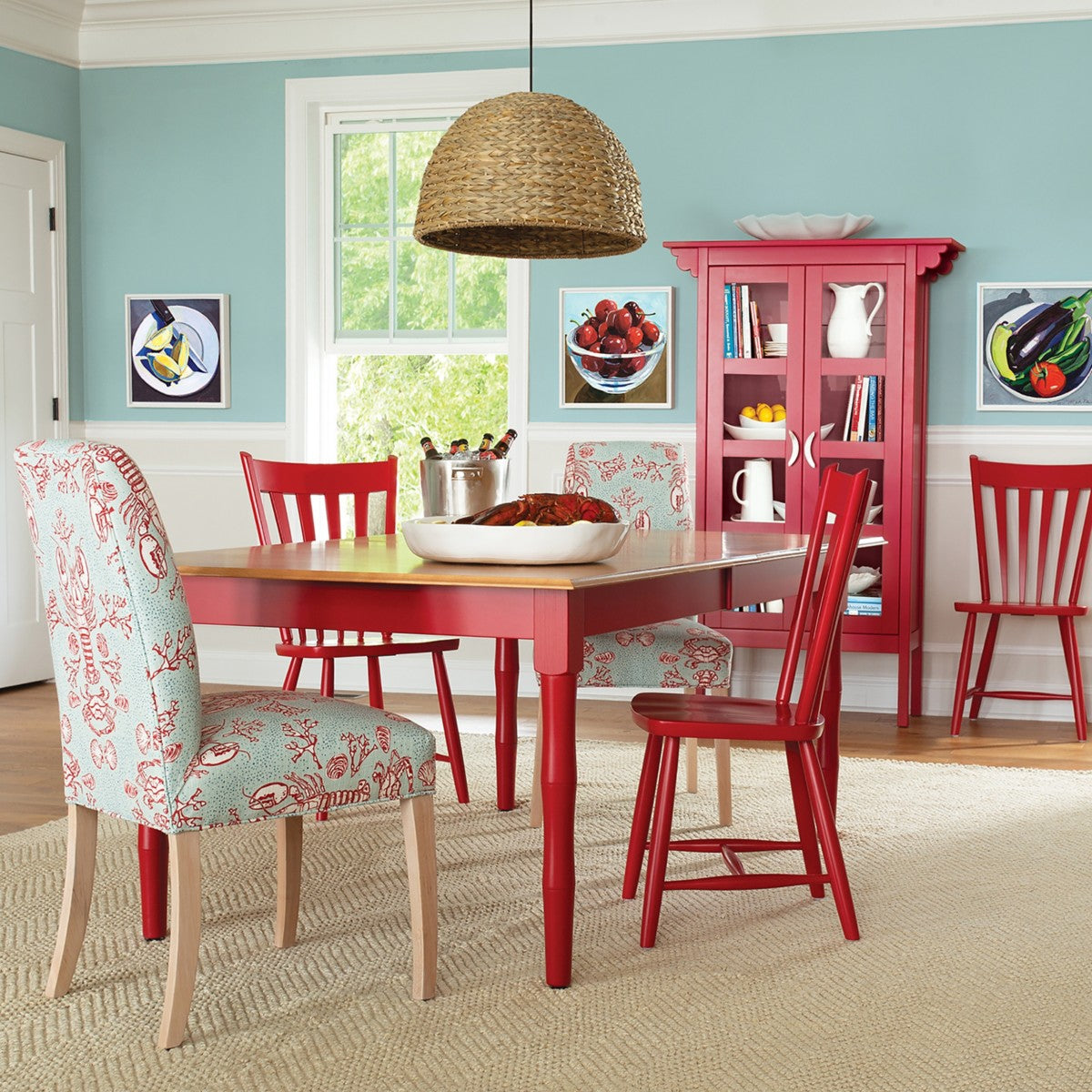 Dining table discount with colorful chairs