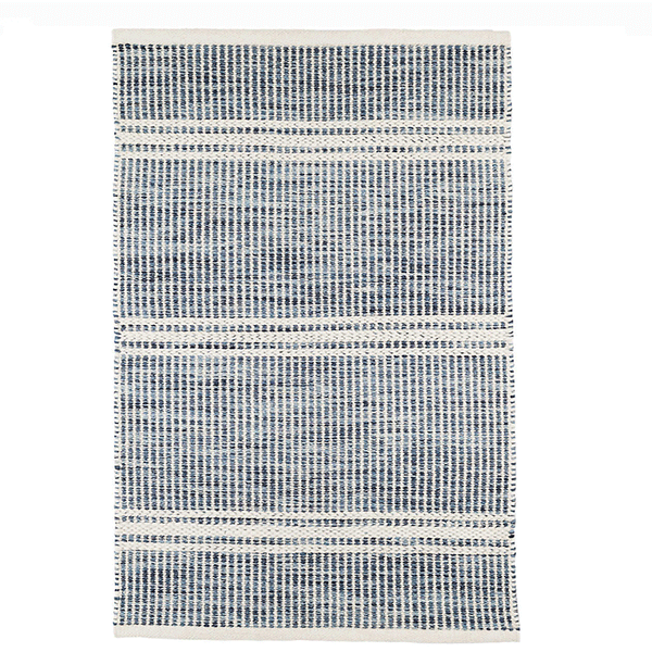 Fine Linens | Ines Micro Hooked Wool Rug by Dash & Albert Round Rug 8' -  Blue